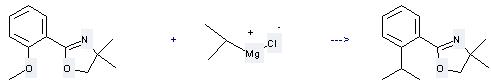 Oxazole,4,5-dihydro-2-(2-methoxyphenyl)-4,4-dimethyl- can be used to produce 2-(2-isopropyl-phenyl)-4,4-dimethyl-4,5-dihydro-oxazole